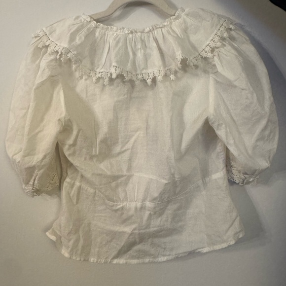 RIXO Cream Lace Detail Blouse - Picture 2 of 7
